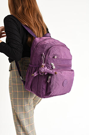 Ultra Hafif Orta Boy Sırt Çantası  Çok Cepli Mor (Model: 571-4B)