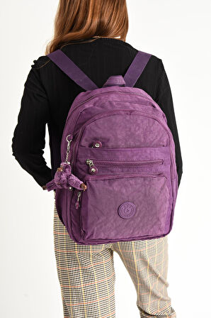 Ultra Hafif Orta Boy Sırt Çantası  Çok Cepli Mor (Model: 571-4B)