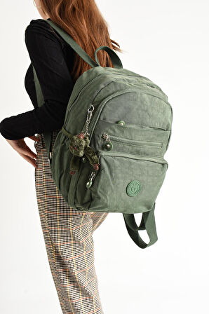 Ultra Hafif Orta Boy Sırt Çantası  Çok Cepli Unisex Yeşil (Model: 571-4B)