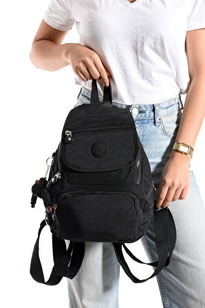 Ultra Hafif Çok Cepli Küçük Boy Sırt Çantası Unisex Siyah (Model: 571-4G)