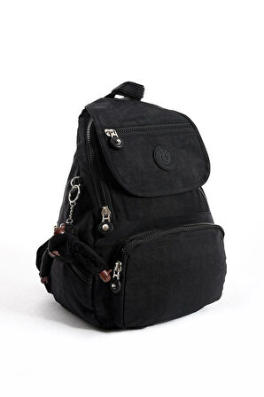 Ultra Hafif Çok Cepli Küçük Boy Sırt Çantası Unisex Siyah (Model: 571-4G)