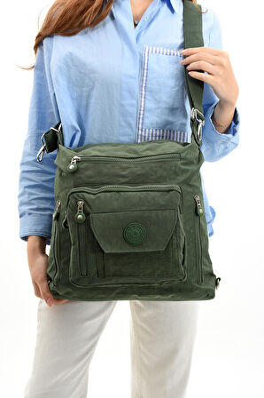 Ultra Hafif Hem Sırt Hem Omuz Kadın Çantası Yeşil (Model: 571-5B)