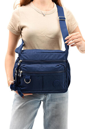 Çapraz Askılı Ultra Hafif Çok Cepli Bayan Omuz Çantası Laci (Model: 571-6D) 