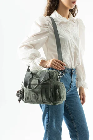 Çapraz Askılı Ultra Hafif Çok Cepli Omuz Çantası Gri (Model: 571-6R)
