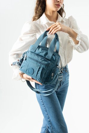 Çapraz Askılı Ultra Hafif Çok Cepli Omuz Çantası Mavi (Model: 571-6R)
