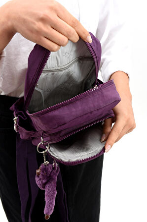 İki Bölmeli Unisex Göğüs (Bodybag) Çantası Mor (Model: 571-8B) 