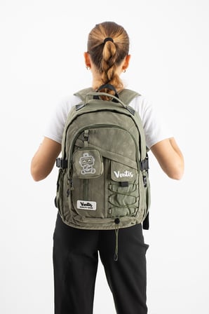 Unisex, Ultra Hafif, Çok Cepli, Sırt Çantası Haki Yeşil Model: (Vnt-9B)