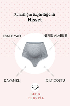 KADITEKS - Hamile Külodu Esnek Yüksek Bel Pamuklu Rahatlık 4'lü Paket