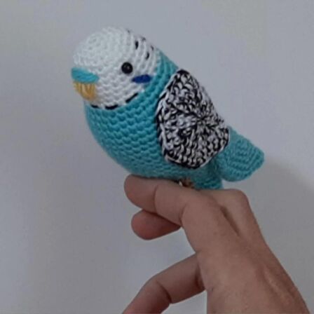 Amigurumi Kuş  Muhabbet Kuşu Turkuaz