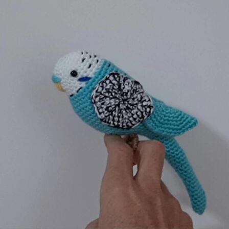 Amigurumi Kuş  Muhabbet Kuşu Turkuaz