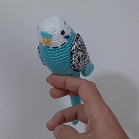 Amigurumi Kuş  Muhabbet Kuşu Turkuaz