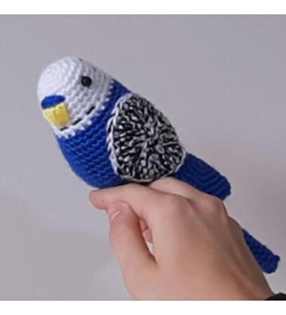 Amigurumi Kuş Muhabbet Kuşu Lacivert KIrçıllı