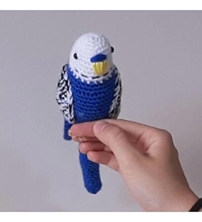 Amigurumi Kuş Muhabbet Kuşu Lacivert KIrçıllı