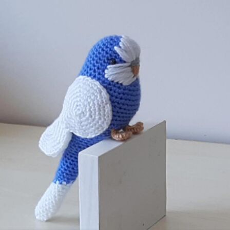 Amigurumi Kuş Muhabbet Kuşu Koyu Mavi