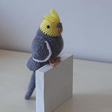 Amigurumi Kuş Muhabbet Kuşu Gri