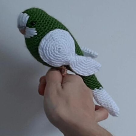 Amigurumi Kuş Muhabbet Kuşu Koyu Yeşil