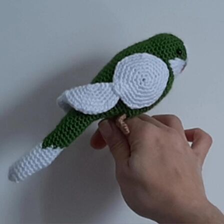 Amigurumi Kuş Muhabbet Kuşu Koyu Yeşil