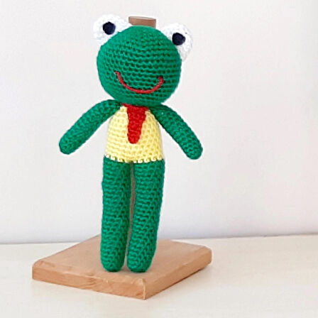 amigurumi Örgü Oyuncak Kurbağa Yeşil