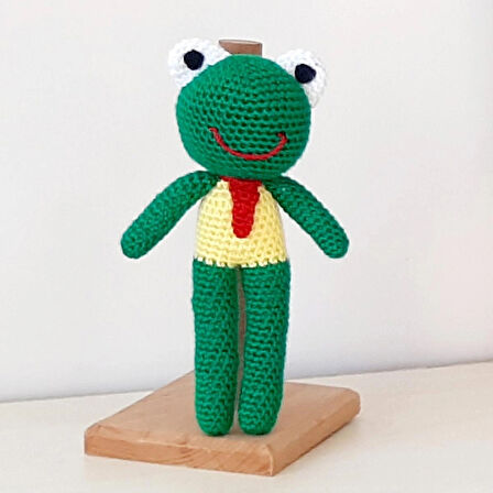 amigurumi Örgü Oyuncak Kurbağa Yeşil