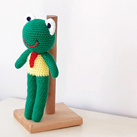 amigurumi Örgü Oyuncak Kurbağa Yeşil