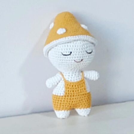 Amigurumi Örgü Oyuncak Mantar Sarı