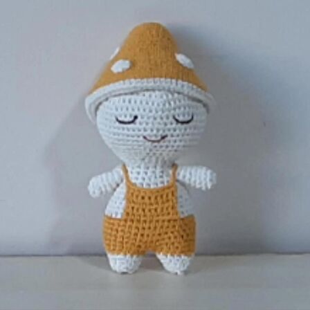 Amigurumi Örgü Oyuncak Mantar Sarı