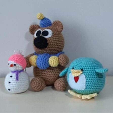 Amigurumi Oyuncak Ayıcıklar Uyku Bebekleri Turkuaz