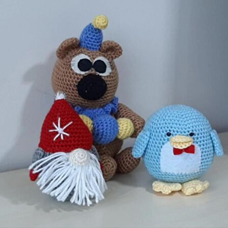 Amigurumi Oyuncak Ayıcıklar Uyku Bebekleri mavi