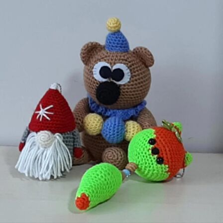 Amigurumi Örgü Oyuncak Uyku Bebekleri ve Tilki Anahtarlık