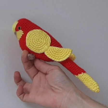 Amigurumi Kuş Muhabbet Kuşu Sarı Kırmızı Galatasaray