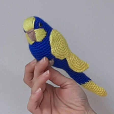 Amigurumi Kuş Muhabbet Kuşu Sarı Lacivert Fenerbahçe