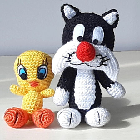 Amigurumi Örgü Oyuncak Sylvester ve Twety