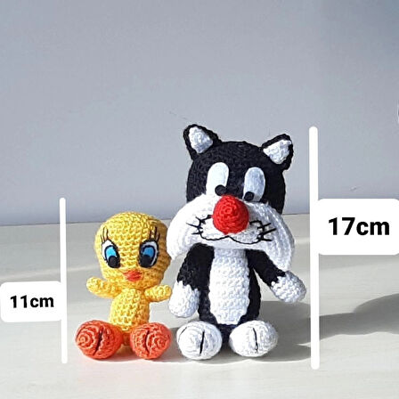 Amigurumi Örgü Oyuncak Sylvester ve Twety