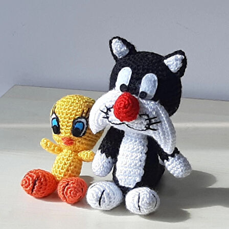 Amigurumi Örgü Oyuncak Sylvester ve Twety