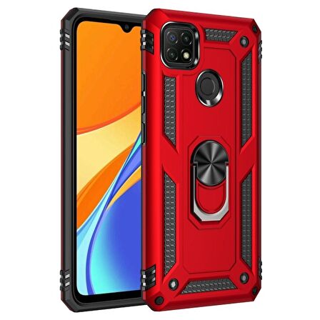 Smcase Oppo A15s Kılıf Vega Yüzüklü Tank Silikon 