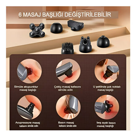 Merxas Şarjlı Tüm Vucut Sırt Bacak Omuz Titreşimli Masaj Aleti 