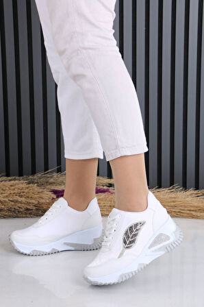 Fortune Beyaz Mat Deri Kadın Spor Ayakkabı