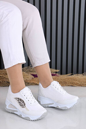 Fortune Beyaz Mat Deri Kadın Spor Ayakkabı