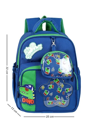 Okul Cantasi Twill Seffaf Desenli Dinazor Erkek Cocuk Kres Anaokul Oncesi Cantasi Kucuk Mini Cuz Lacivert Just Polo