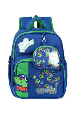 Okul Cantasi Twill Seffaf Desenli Dinazor Erkek Cocuk Kres Anaokul Oncesi Cantasi Kucuk Mini Cuz Lacivert Just Polo