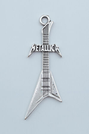 Metallica Elektro Gitar Gümüş Kaplama Kolye Ucu