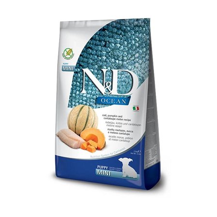 N&D nd Ocean tahılsız mini puppy 2,5 kg morina balıklı bal kabaklı ve kavun küçük ırk köpek maması