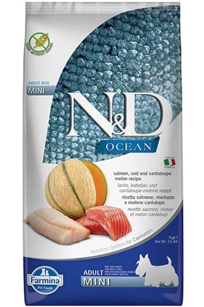 Nd Ocean Tahılsız Mini Adult 7kg Somon Morina Balığı Kavunlu Küçük Irk Köpek Maması