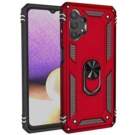 Gpack Samsung Galaxy A23 Kılıf Vega Tank Standlı Yüzüklü MıknatıslıNano Glass