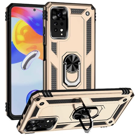 Gpack Xiaomi Redmi Note 11S Global Kılıf Vega Tank Standlı Yüzüklü MıknatıslıNano Glass