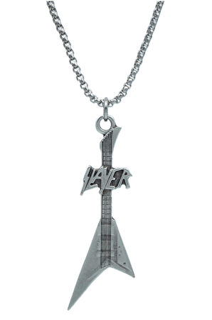Slayer Elektro Gitar Örme Zincir Kolye - Gümüş Kaplama - Erkek Kadın Kolye - No:1550