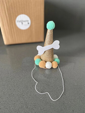 Köpekler Için Doğum Günü Seti-gold Paw Kit- Doğum Günü Pastası,pati Tasarımlı Süs,doğum Günü Şapkası