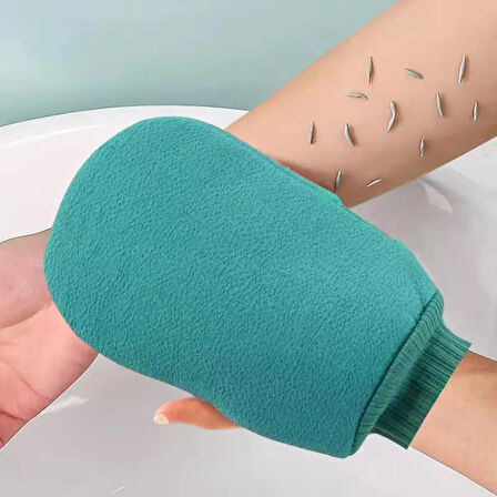 Koyu Yeşil Banyo Dus Kesesi Peeling Eldiveni %100 Flos Ipek Kadin Ve Erkekler Için