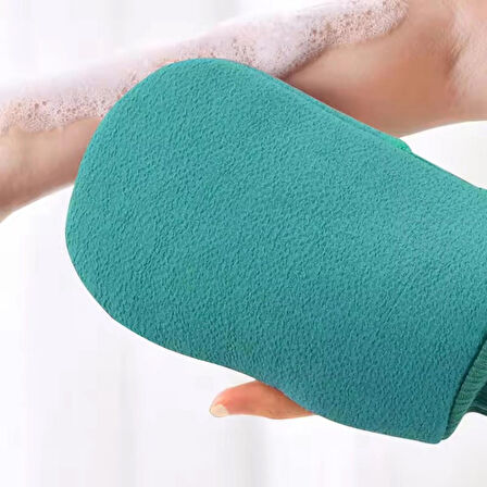 Koyu Yeşil Banyo Dus Kesesi Peeling Eldiveni %100 Flos Ipek Kadin Ve Erkekler Için
