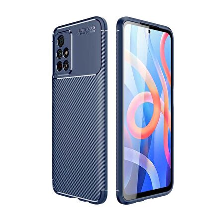 Gpack Xiaomi Redmi Note 11 5G Kılıf Negro Karbon Kamera Korumalı SilikonNano Glass